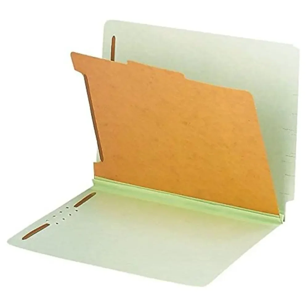 Pendaflex Pressboard End-Tab Classification Folders, Legal Size- Light Green